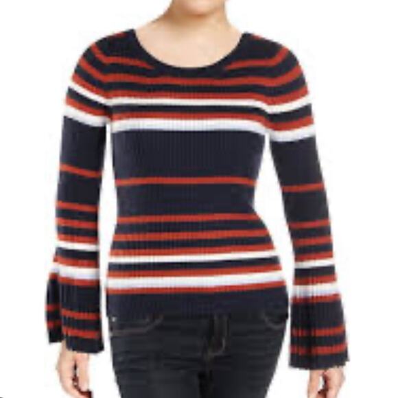Bar III Bell Sleeve Striped Ribbed Sweater size Medium - Picture 16 of 16